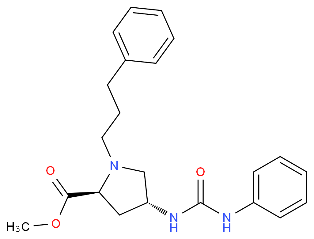 methyl (4R)-4-[(anilinocarbonyl)amino]-1-(3-phenylpropyl)-L-prolinate_Molecular_structure_CAS_)