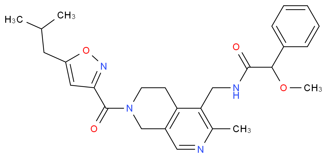 N-({7-[(5-isobutyl-3-isoxazolyl)carbonyl]-3-methyl-5,6,7,8-tetrahydro-2,7-naphthyridin-4-yl}methyl)-2-methoxy-2-phenylacetamide_Molecular_structure_CAS_)
