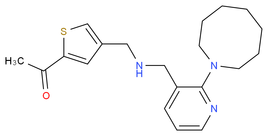 1-{4-[({[2-(1-azocanyl)-3-pyridinyl]methyl}amino)methyl]-2-thienyl}ethanone_Molecular_structure_CAS_)