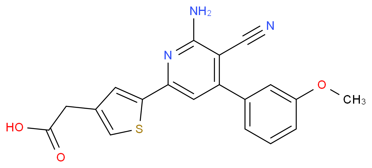 {5-[6-amino-5-cyano-4-(3-methoxyphenyl)pyridin-2-yl]-3-thienyl}acetic acid_Molecular_structure_CAS_)
