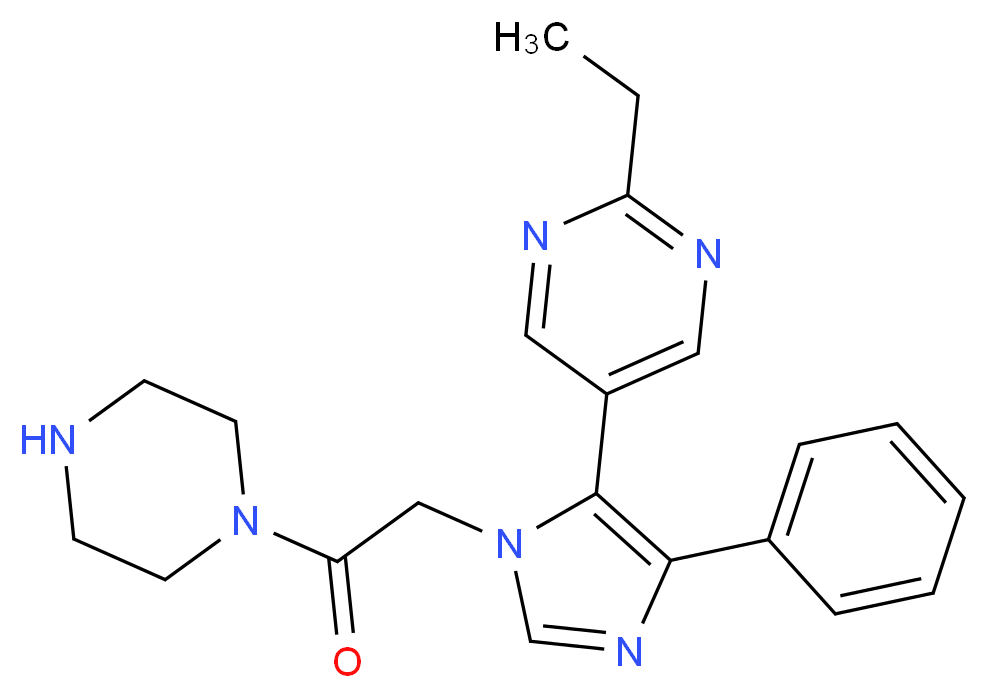 2-ethyl-5-[1-(2-oxo-2-piperazin-1-ylethyl)-4-phenyl-1H-imidazol-5-yl]pyrimidine_Molecular_structure_CAS_)