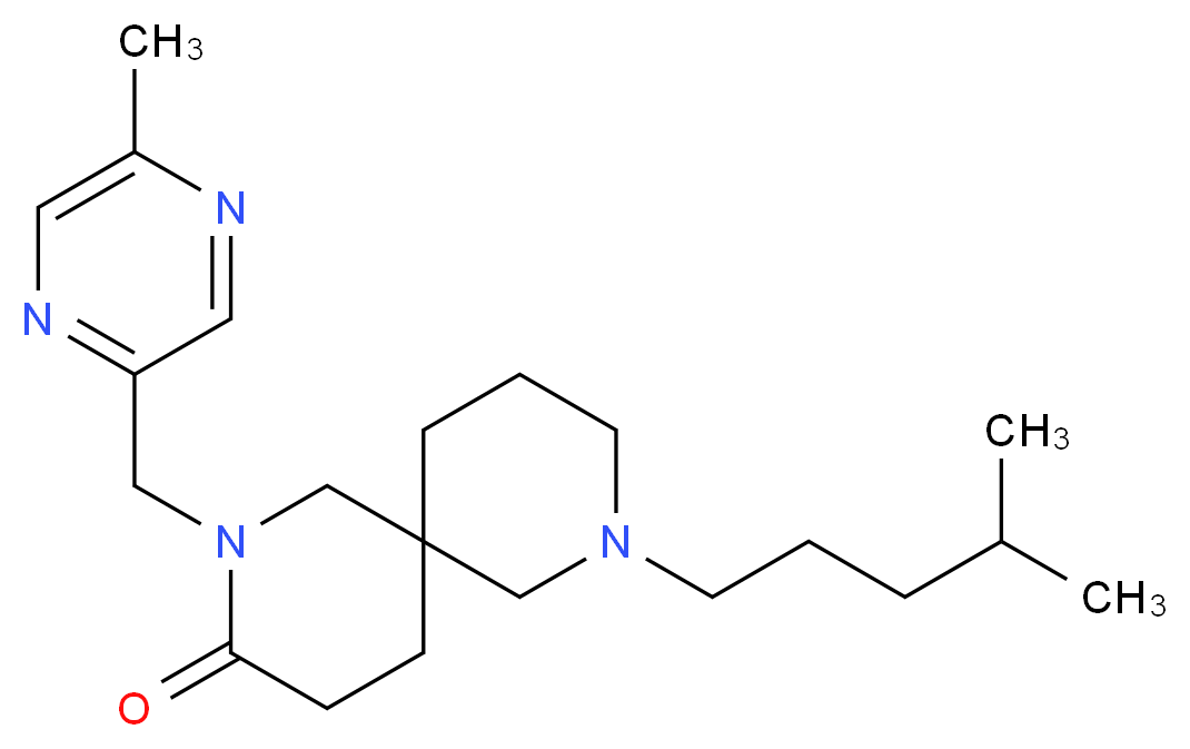 8-(4-methylpentyl)-2-[(5-methyl-2-pyrazinyl)methyl]-2,8-diazaspiro[5.5]undecan-3-one_Molecular_structure_CAS_)