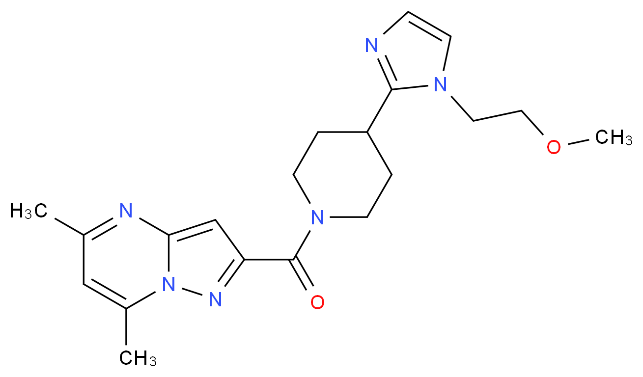 2-({4-[1-(2-methoxyethyl)-1H-imidazol-2-yl]piperidin-1-yl}carbonyl)-5,7-dimethylpyrazolo[1,5-a]pyrimidine_Molecular_structure_CAS_)