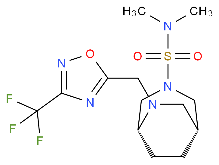 (1R*,5R*)-N,N-dimethyl-6-{[3-(trifluoromethyl)-1,2,4-oxadiazol-5-yl]methyl}-3,6-diazabicyclo[3.2.2]nonane-3-sulfonamide_Molecular_structure_CAS_)