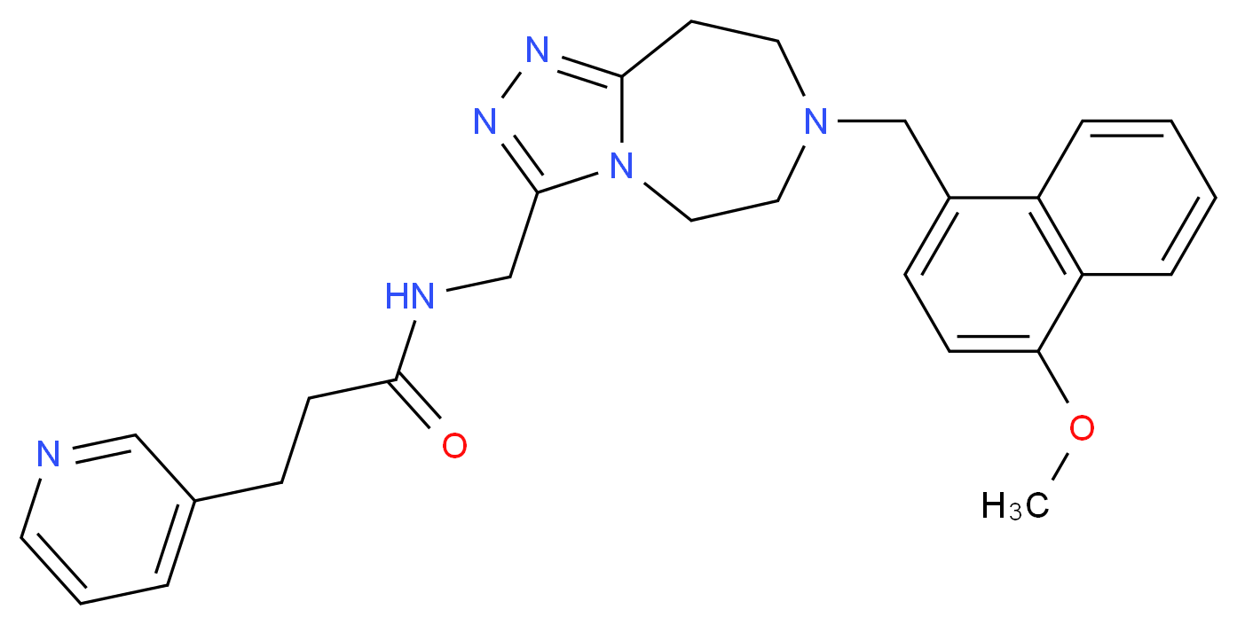 N-({7-[(4-methoxy-1-naphthyl)methyl]-6,7,8,9-tetrahydro-5H-[1,2,4]triazolo[4,3-d][1,4]diazepin-3-yl}methyl)-3-(3-pyridinyl)propanamide_Molecular_structure_CAS_)