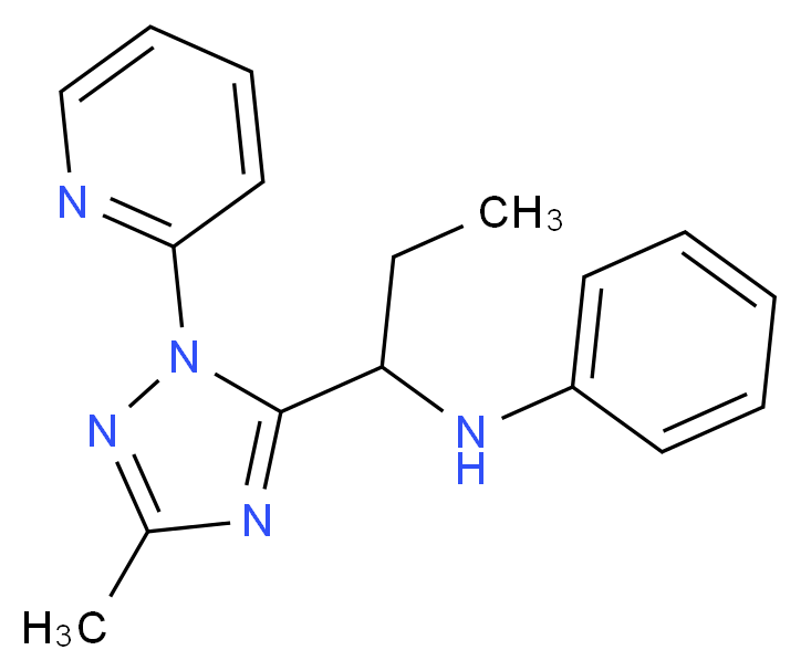 N-[1-(3-methyl-1-pyridin-2-yl-1H-1,2,4-triazol-5-yl)propyl]aniline_Molecular_structure_CAS_)