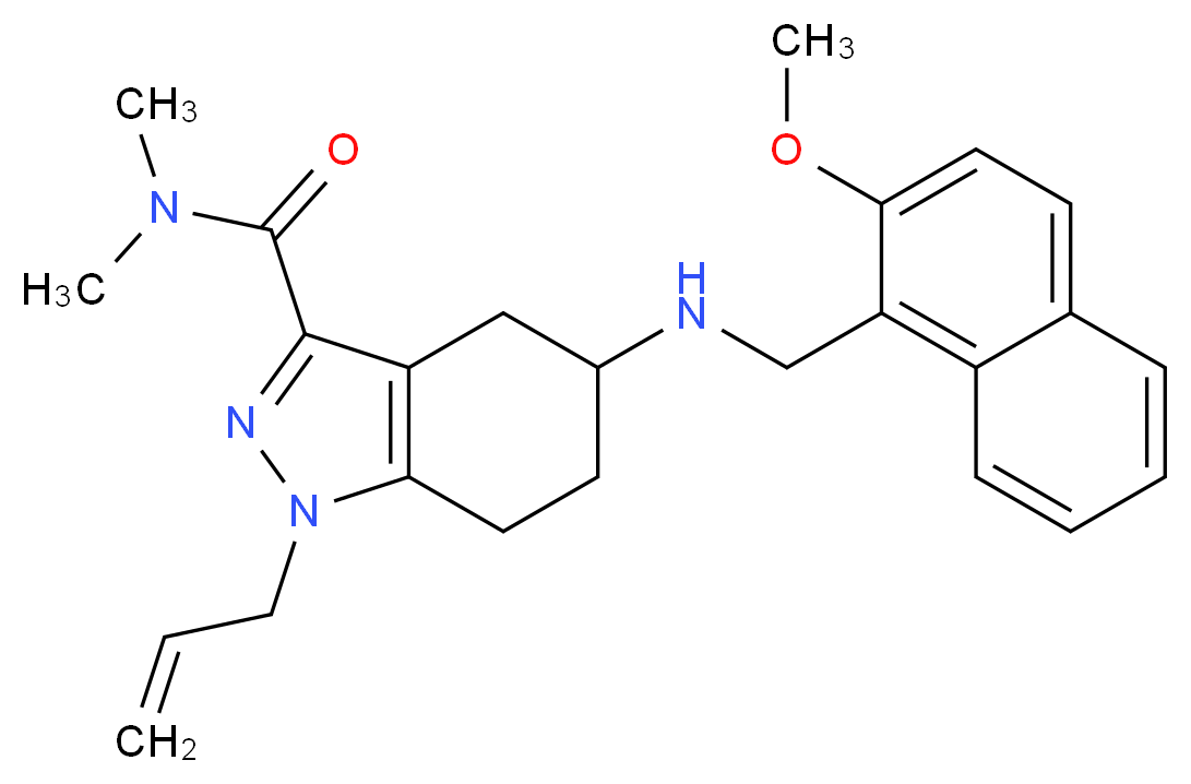 1-allyl-5-{[(2-methoxy-1-naphthyl)methyl]amino}-N,N-dimethyl-4,5,6,7-tetrahydro-1H-indazole-3-carboxamide_Molecular_structure_CAS_)