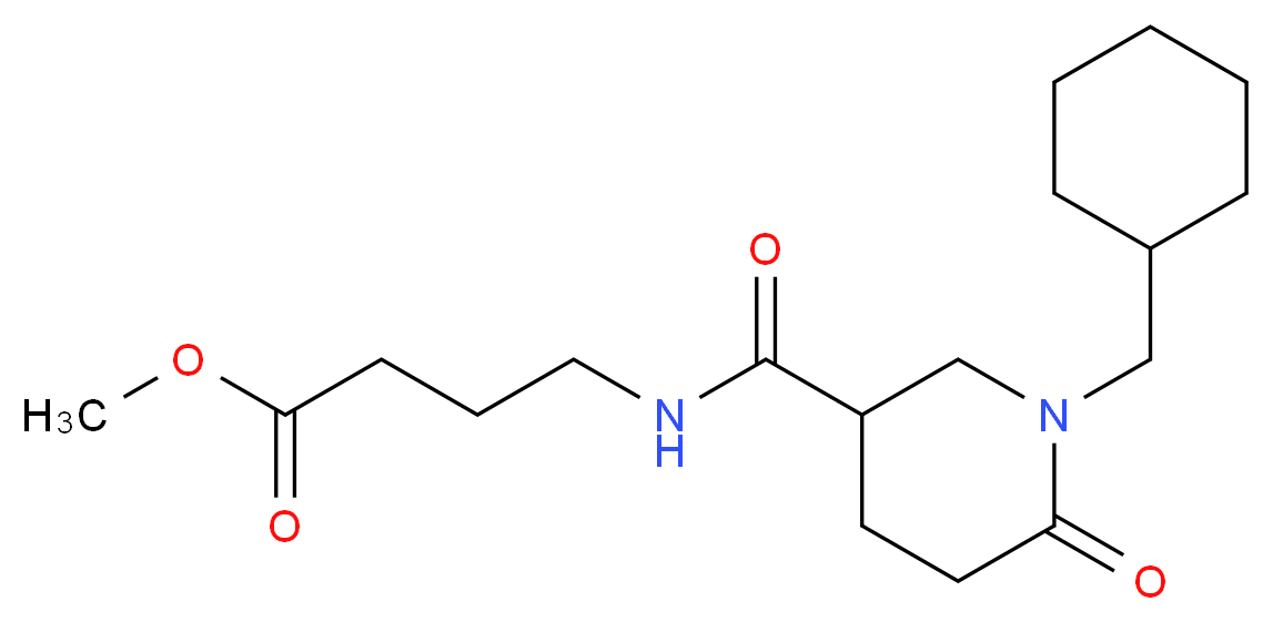 methyl 4-({[1-(cyclohexylmethyl)-6-oxo-3-piperidinyl]carbonyl}amino)butanoate_Molecular_structure_CAS_)