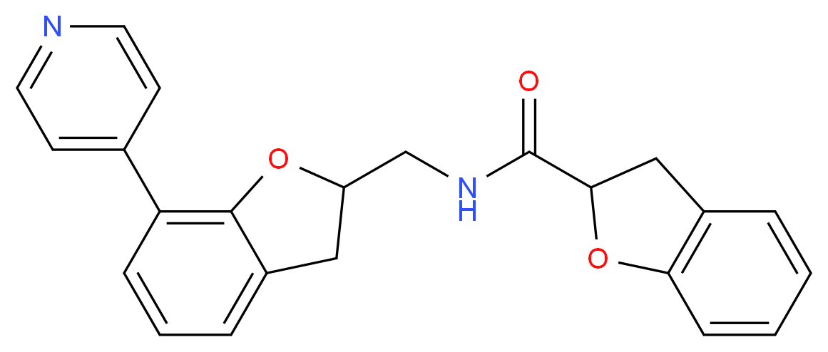 N-{[7-(4-pyridinyl)-2,3-dihydro-1-benzofuran-2-yl]methyl}-2,3-dihydro-1-benzofuran-2-carboxamide_Molecular_structure_CAS_)