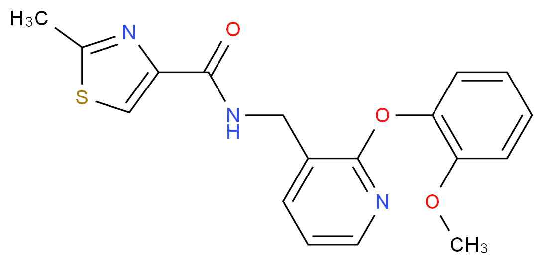 N-{[2-(2-methoxyphenoxy)-3-pyridinyl]methyl}-2-methyl-1,3-thiazole-4-carboxamide_Molecular_structure_CAS_)