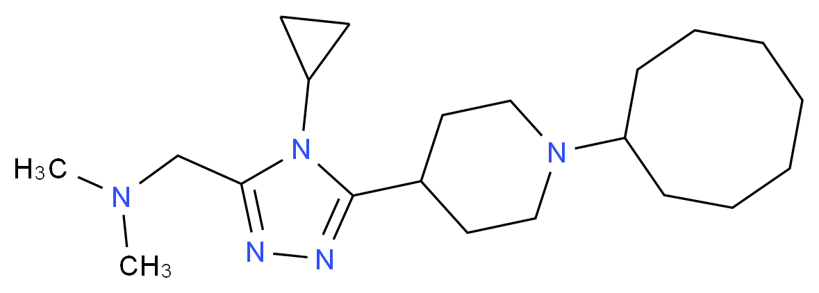 1-[5-(1-cyclooctylpiperidin-4-yl)-4-cyclopropyl-4H-1,2,4-triazol-3-yl]-N,N-dimethylmethanamine_Molecular_structure_CAS_)