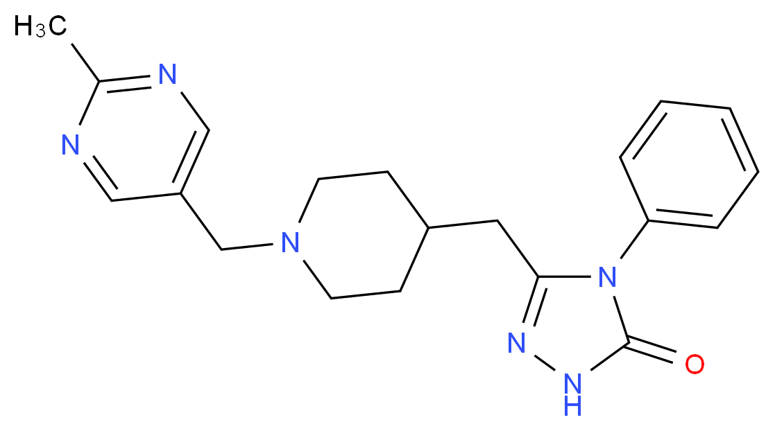 5-({1-[(2-methylpyrimidin-5-yl)methyl]piperidin-4-yl}methyl)-4-phenyl-2,4-dihydro-3H-1,2,4-triazol-3-one_Molecular_structure_CAS_)