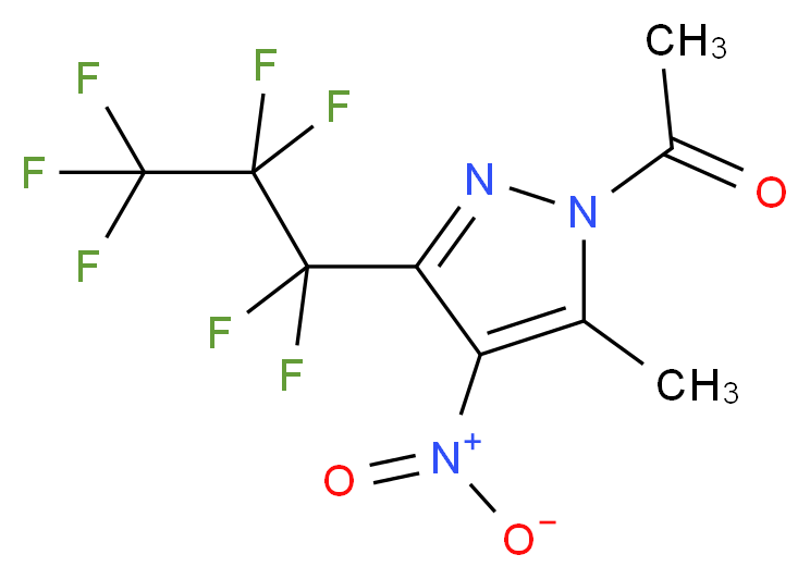 1-Acetyl-3(5)-(heptafluoropropyl)-5(3)-methyl-4-nitropyrazole_Molecular_structure_CAS_)