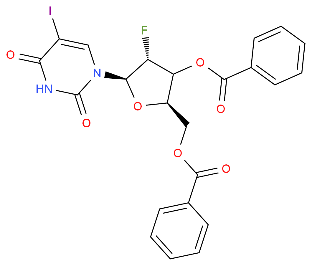 3',5'-Di-O-benzoyl Fialuridine (1:3 α/β Mixture)(see D417160)_Molecular_structure_CAS_)
