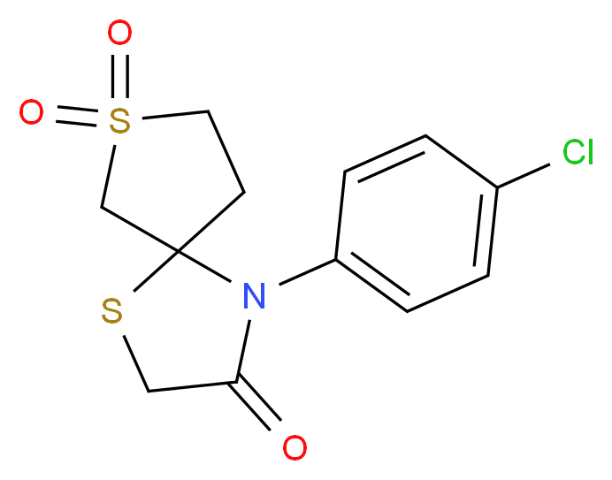 4-(4-chlorophenyl)-1,7$l^{6}-dithia-4-azaspiro[4.4]nonane-3,7,7-trione_Molecular_structure_CAS_)