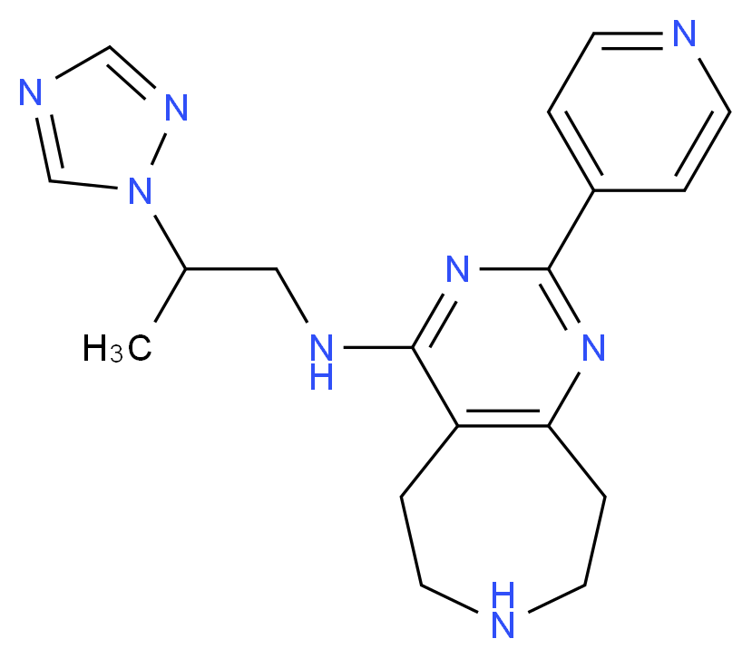 2-pyridin-4-yl-N-[2-(1H-1,2,4-triazol-1-yl)propyl]-6,7,8,9-tetrahydro-5H-pyrimido[4,5-d]azepin-4-amine_Molecular_structure_CAS_)