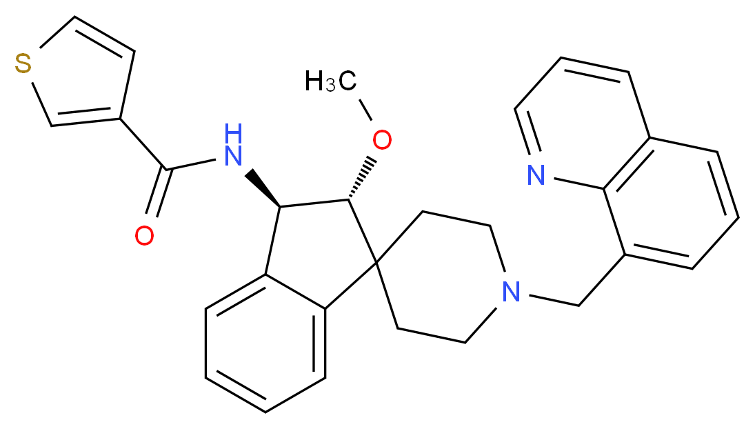 N-[(2R*,3R*)-2-methoxy-1'-(8-quinolinylmethyl)-2,3-dihydrospiro[indene-1,4'-piperidin]-3-yl]-3-thiophenecarboxamide_Molecular_structure_CAS_)