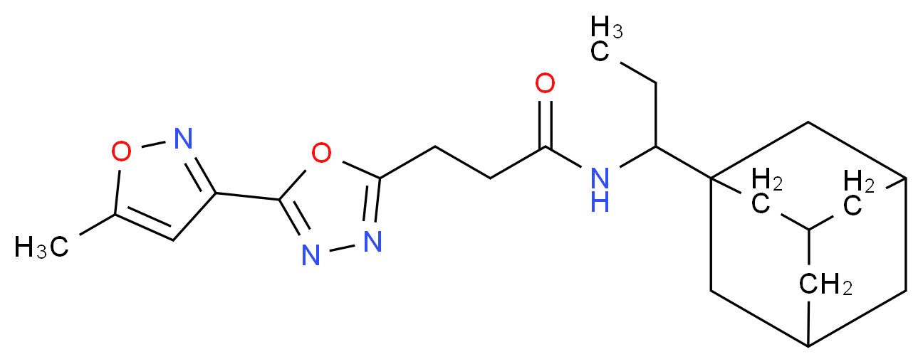 N-[1-(1-adamantyl)propyl]-3-[5-(5-methyl-3-isoxazolyl)-1,3,4-oxadiazol-2-yl]propanamide_Molecular_structure_CAS_)
