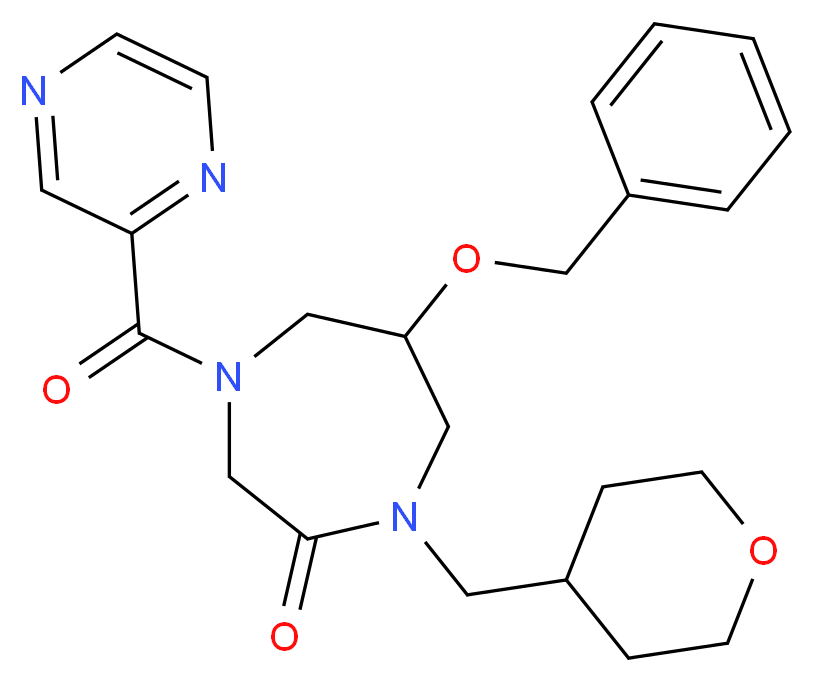 6-(benzyloxy)-4-(2-pyrazinylcarbonyl)-1-(tetrahydro-2H-pyran-4-ylmethyl)-1,4-diazepan-2-one_Molecular_structure_CAS_)