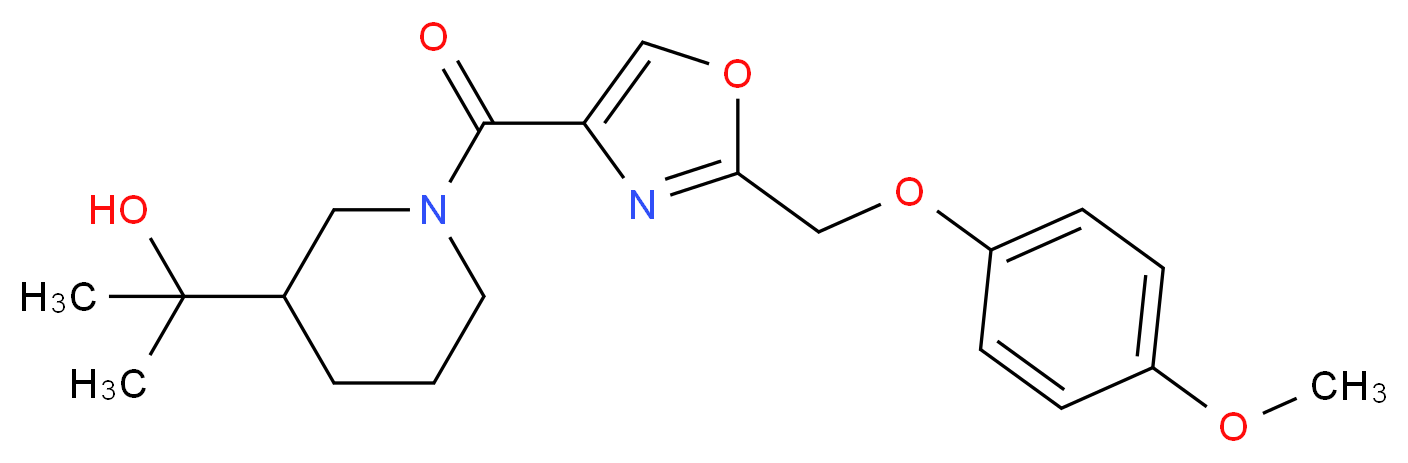 2-[1-({2-[(4-methoxyphenoxy)methyl]-1,3-oxazol-4-yl}carbonyl)piperidin-3-yl]propan-2-ol_Molecular_structure_CAS_)