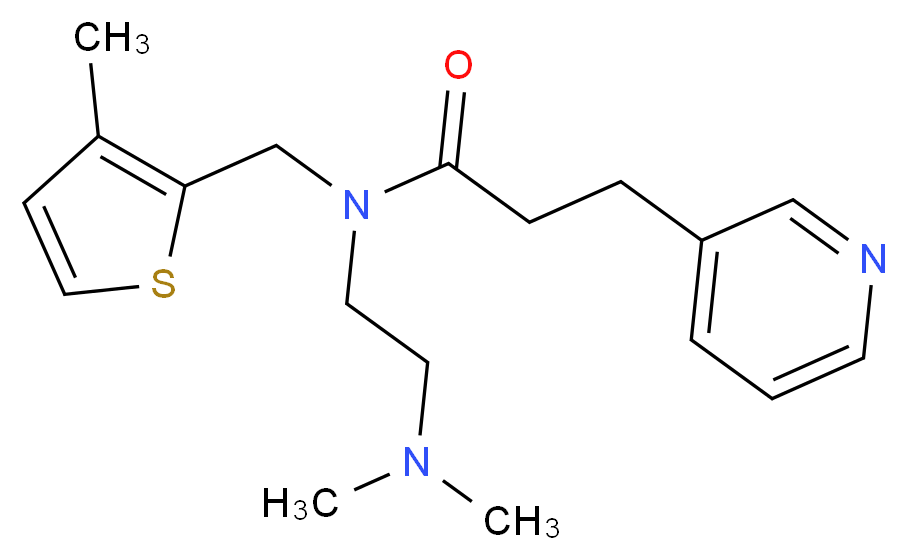 N-[2-(dimethylamino)ethyl]-N-[(3-methyl-2-thienyl)methyl]-3-pyridin-3-ylpropanamide_Molecular_structure_CAS_)