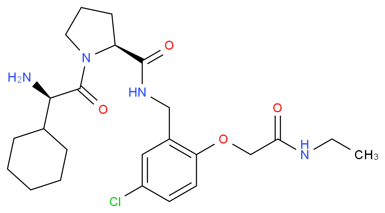 1-[2-AMINO-2-CYCLOHEXYL-ACETYL]-PYRROLIDINE-3-CARBOXYLIC ACID 5-CHLORO-2-(2-ETHYLCARBAMOYL-ETHOXY)-BENZYLAMIDE_Molecular_structure_CAS_)