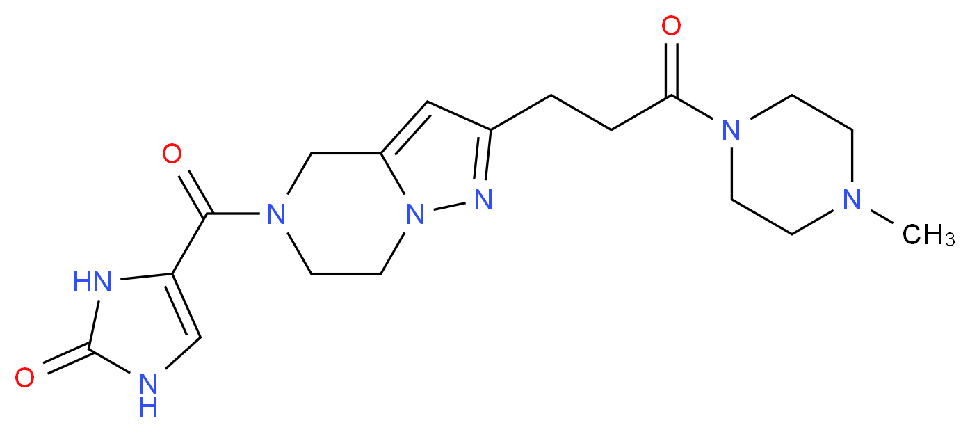 4-{[2-[3-(4-methyl-1-piperazinyl)-3-oxopropyl]-6,7-dihydropyrazolo[1,5-a]pyrazin-5(4H)-yl]carbonyl}-1,3-dihydro-2H-imidazol-2-one_Molecular_structure_CAS_)