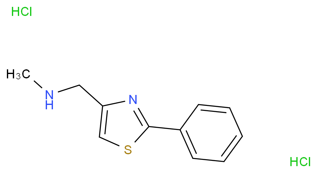 N-Methyl-1-(2-phenyl-1,3-thiazol-4-yl)methanamine dihydrochloride_Molecular_structure_CAS_921101-66-8)