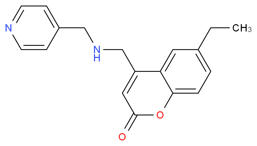 6-ethyl-4-{[(pyridin-4-ylmethyl)amino]methyl}-2H-chromen-2-one_Molecular_structure_CAS_)