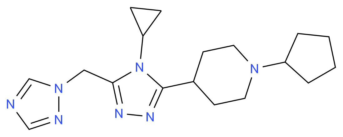 1-cyclopentyl-4-[4-cyclopropyl-5-(1H-1,2,4-triazol-1-ylmethyl)-4H-1,2,4-triazol-3-yl]piperidine_Molecular_structure_CAS_)