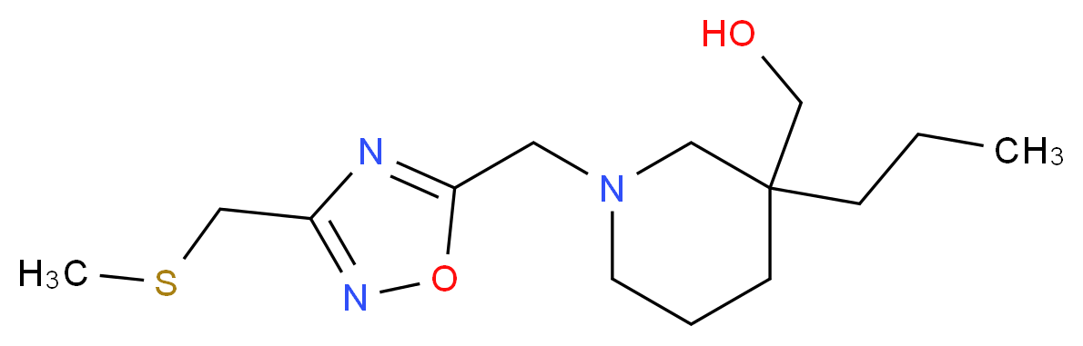 [1-({3-[(methylthio)methyl]-1,2,4-oxadiazol-5-yl}methyl)-3-propylpiperidin-3-yl]methanol_Molecular_structure_CAS_)