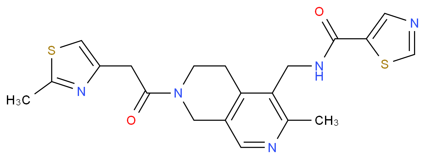 N-({3-methyl-7-[(2-methyl-1,3-thiazol-4-yl)acetyl]-5,6,7,8-tetrahydro-2,7-naphthyridin-4-yl}methyl)-1,3-thiazole-5-carboxamide_Molecular_structure_CAS_)