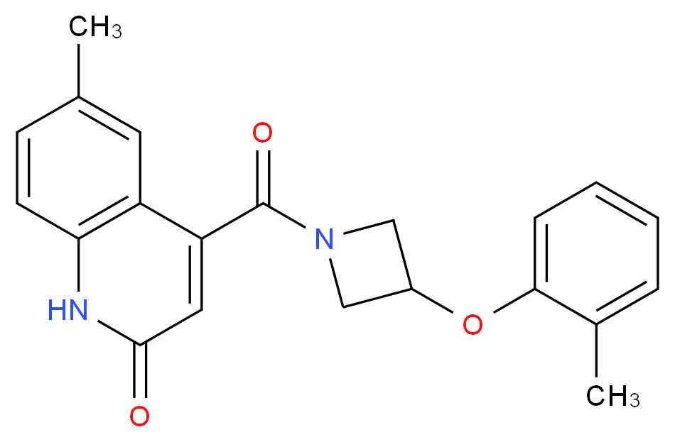 6-methyl-4-{[3-(2-methylphenoxy)-1-azetidinyl]carbonyl}-2(1H)-quinolinone_Molecular_structure_CAS_)