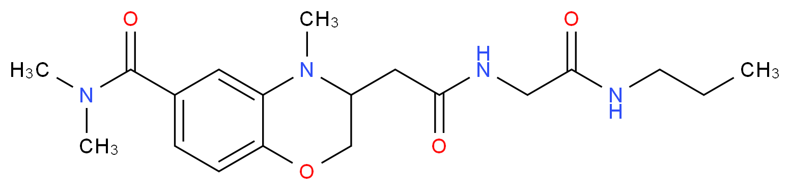 N,N,4-trimethyl-3-(2-oxo-2-{[2-oxo-2-(propylamino)ethyl]amino}ethyl)-3,4-dihydro-2H-1,4-benzoxazine-6-carboxamide_Molecular_structure_CAS_)