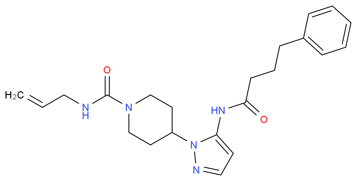 N-allyl-4-{5-[(4-phenylbutanoyl)amino]-1H-pyrazol-1-yl}-1-piperidinecarboxamide_Molecular_structure_CAS_)