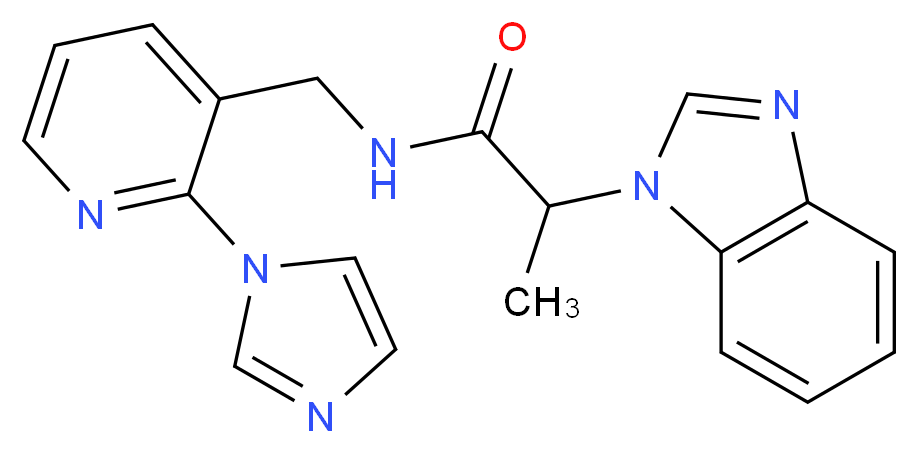 2-(1H-benzimidazol-1-yl)-N-{[2-(1H-imidazol-1-yl)pyridin-3-yl]methyl}propanamide_Molecular_structure_CAS_)