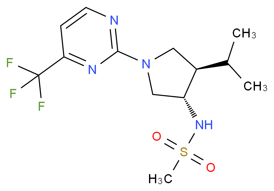 N-{(3S*,4R*)-4-isopropyl-1-[4-(trifluoromethyl)-2-pyrimidinyl]-3-pyrrolidinyl}methanesulfonamide_Molecular_structure_CAS_)