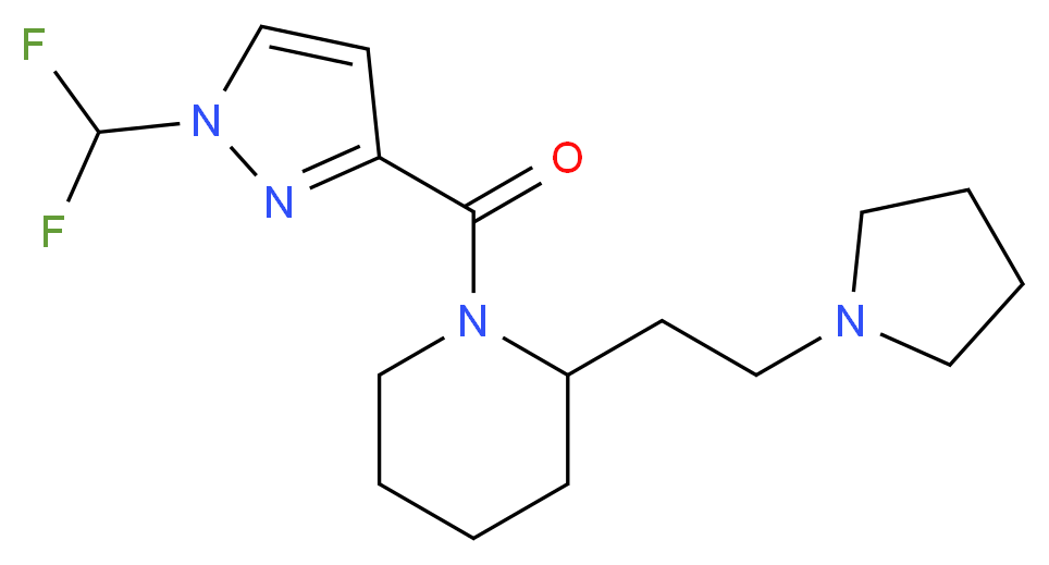1-{[1-(difluoromethyl)-1H-pyrazol-3-yl]carbonyl}-2-[2-(1-pyrrolidinyl)ethyl]piperidine_Molecular_structure_CAS_)