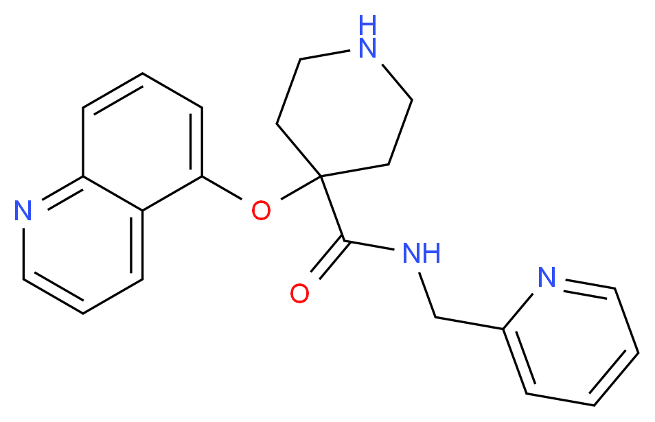 N-(pyridin-2-ylmethyl)-4-(quinolin-5-yloxy)piperidine-4-carboxamide_Molecular_structure_CAS_)