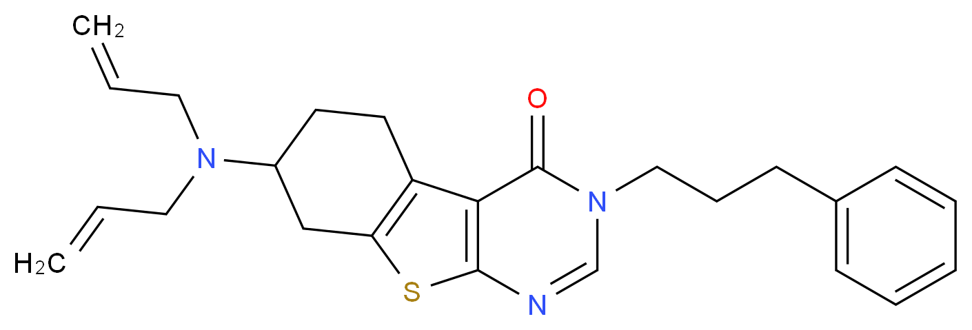 7-(diallylamino)-3-(3-phenylpropyl)-5,6,7,8-tetrahydro[1]benzothieno[2,3-d]pyrimidin-4(3H)-one_Molecular_structure_CAS_)