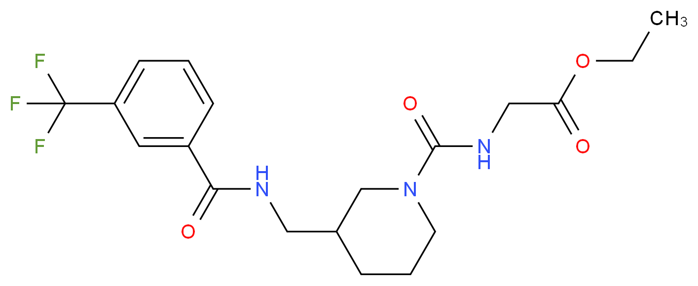 ethyl N-{[3-({[3-(trifluoromethyl)benzoyl]amino}methyl)-1-piperidinyl]carbonyl}glycinate_Molecular_structure_CAS_)