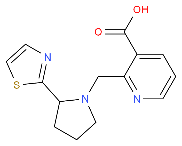 2-{[2-(1,3-thiazol-2-yl)pyrrolidin-1-yl]methyl}nicotinic acid_Molecular_structure_CAS_)