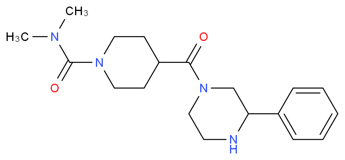 N,N-dimethyl-4-[(3-phenylpiperazin-1-yl)carbonyl]piperidine-1-carboxamide_Molecular_structure_CAS_)
