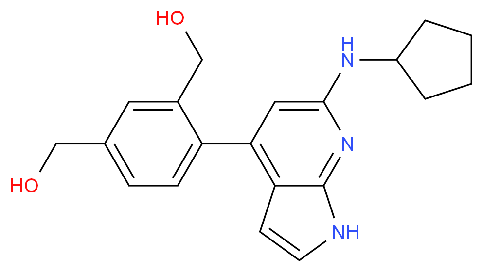 {4-[6-(cyclopentylamino)-1H-pyrrolo[2,3-b]pyridin-4-yl]-1,3-phenylene}dimethanol_Molecular_structure_CAS_)