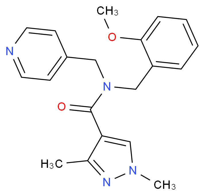N-(2-methoxybenzyl)-1,3-dimethyl-N-(pyridin-4-ylmethyl)-1H-pyrazole-4-carboxamide_Molecular_structure_CAS_)
