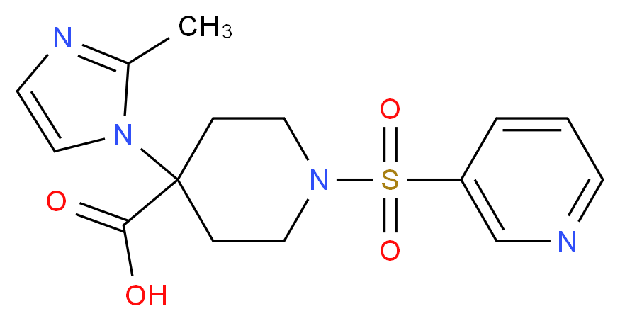 4-(2-methyl-1H-imidazol-1-yl)-1-(pyridin-3-ylsulfonyl)piperidine-4-carboxylic acid_Molecular_structure_CAS_)