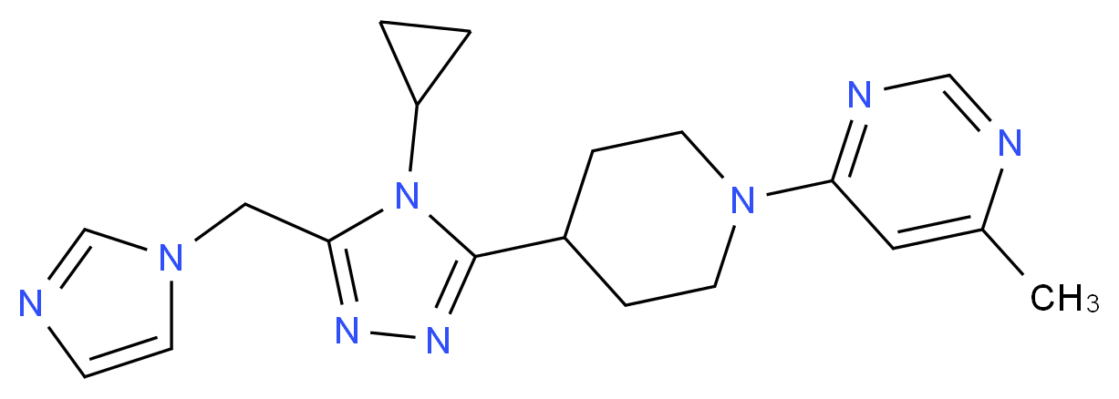 4-{4-[4-cyclopropyl-5-(1H-imidazol-1-ylmethyl)-4H-1,2,4-triazol-3-yl]piperidin-1-yl}-6-methylpyrimidine_Molecular_structure_CAS_)