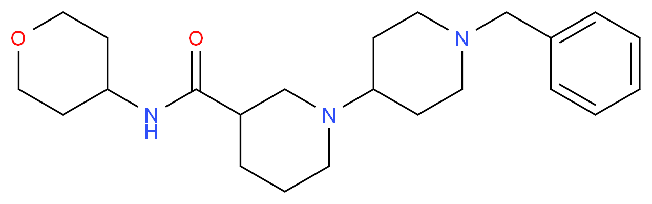 1'-benzyl-N-(tetrahydro-2H-pyran-4-yl)-1,4'-bipiperidine-3-carboxamide_Molecular_structure_CAS_)