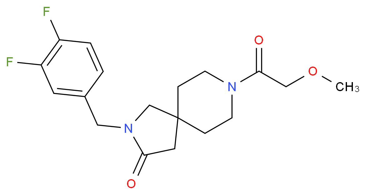 2-(3,4-difluorobenzyl)-8-(methoxyacetyl)-2,8-diazaspiro[4.5]decan-3-one_Molecular_structure_CAS_)