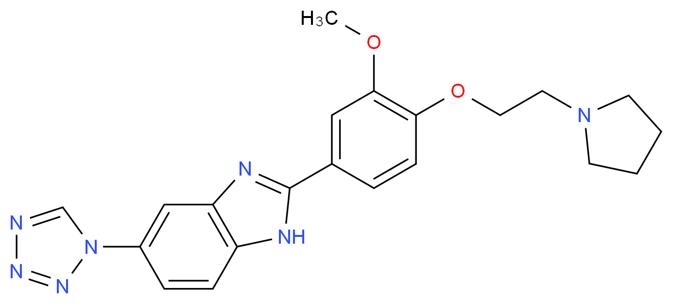 2-[3-methoxy-4-(2-pyrrolidin-1-ylethoxy)phenyl]-5-(1H-tetrazol-1-yl)-1H-benzimidazole_Molecular_structure_CAS_)
